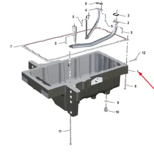 Oryginalna miska olejowa o numerze katalogowym K0067159, stosowana w ciągnikach rolniczych marki Arbos.