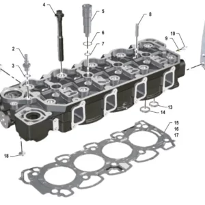 Oryginalny zestaw uszczelek głowicy silnika o numerze katalogowym K0067189, stosowany w ciągnikach rolniczych marki Arbos.