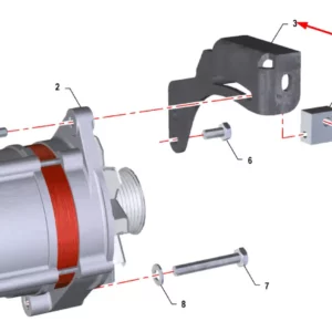 Oryginalny napinacz paska alternatora o numerze katalogowym K0067203, stosowany w ciągnikach rolniczych marki Arbos schemat.
