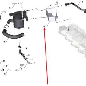 Oryginalne mocowanie odmy silnika o numerze katalogowym K0067206, stosowane w ciągnikach rolniczych marek Arbos oraz Lovol.