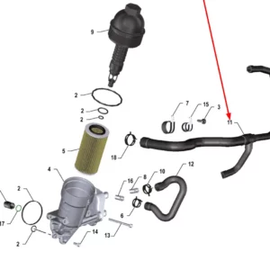Oryginalny przewód chłodnicy EGR o numerze katalogowym K0067220, stosowany w ciągnikach rolniczych marki Arbos.