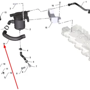 Oryginalny przewód odmy silnika o numerze katalogowym K0067224, stosowany w ciągnikach rolniczych marki Arbos.