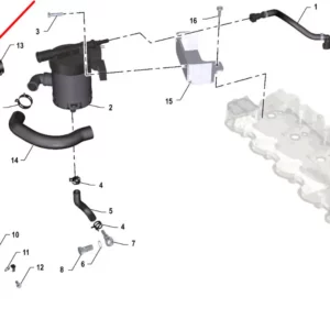 Oryginalny przewód odmy silnika o numerze katalogowym K0067231, stosowany w ciągnikach rolniczych marki Arbos.