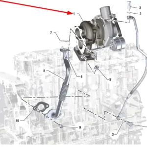Oryginalna turbosprężarka o numerze katalogowym K0067235, stosowana w ciągnikach rolniczych marki Arbos.