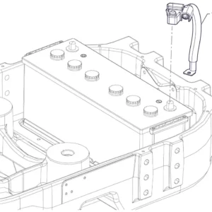 Oryginalny przewód akumulatora minusowy o numerze katalogowym P5P48101151, stosowany w ciągnikach rolniczych marki Arbos schemat.