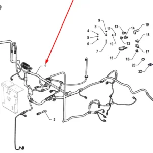 Oryginalna wiązka przewodów elektrycznych o numerze katalogowym P5P48201195, stosowana w ciągnikach rolniczych marki Arbos schemat.