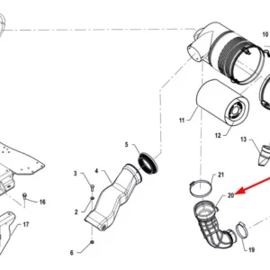 Oryginalny przewód powietrza o numerze katalogowym P5S11001130, stosowany w ciągnikach rolniczych marki Arbos.