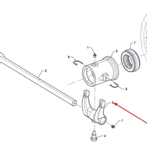 Oryginalne widełki wałka sprzęgła o numerze katalogowym P5S21201194, stosowane w ciągnikach rolniczych marki Arbos.