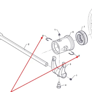 Oryginalna zawleczka ustalająca o numerze katalogowym P5S21201195, stosowana w ciągnikach rolniczych marki Arbos.