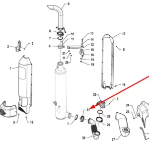 Oryginalna obejma rury wydechowej D=99 o numerze katalogowym P5S22001132, stosowana w ciągnikach rolniczych marki Arbos.