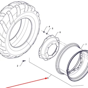 Oryginalna kompletna felga W14L x 28 o numerze katalogowym P5S32001029, stosowana w ciągnikach rolniczych marki Arbos.