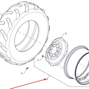 Oryginalna kompletna felga W16L x 34 o numerze katalogowym P5S32001040, stosowana w ciągnikach rolniczych marki Arbos.