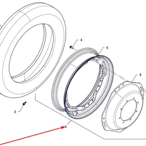 Oryginalna kompletna felga W8 x 32 o numerze katalogowym P5S32001061, stosowana w ciągnikach rolniczych marki Arbos.
