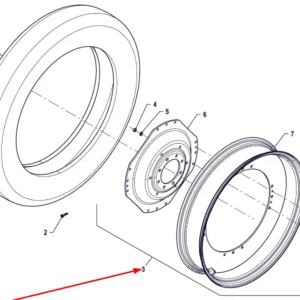 Oryginalna kompletna felga W10 x 46 o numerze katalogowym P5S32001078, stosowana w ciągnikach rolniczych marki Arbos.