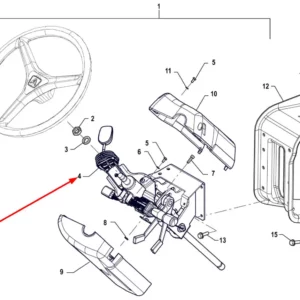 Oryginalna kolumna kierownicza o numerze katalogowym P5S40401039, stosowana w ciągnikach rolniczych marki Arbos schemat.