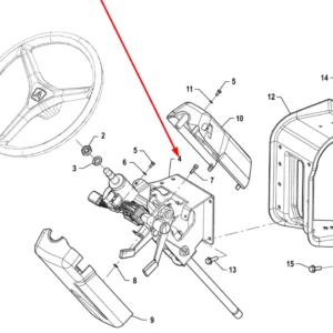 Oryginalna kolumna kierownicza o numerze katalogowym P5S40401048, stosowana w ciągnikach rolniczych marki Arbos schemat.
