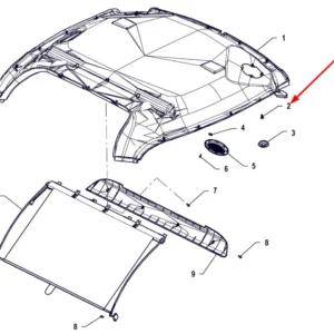 Oryginalny wkręt plastikowy o numerze katalogowym P5S45301147, stosowany w ciągnikach rolniczych marki Arbos schemat.