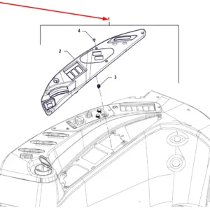 Oryginalna osłona dźwigni zakresów i gazu ręcznego o numerze katalogowym P5S45801042, stosowana w ciągnikach rolniczych marki Arbos schemat.
