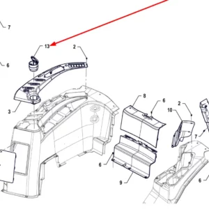 Oryginalna popielniczka o numerze katalogowym P5S45801127, stosowana w ciągnikach rolniczych marki Arbos schemat.