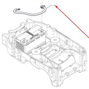 Oryginalny przewód akumulatora plusowy o numerze katalogowym P5S48101122, stosowany w ciągnikach rolniczych marki Arbos schemat.