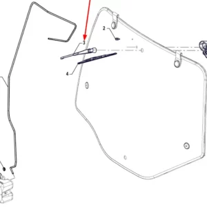 Oryginalne ramię tylnej wycieraczki o numerze katalogowym P5S52901102, stosowane w ciągnikach rolniczych marki Arbos schemat.