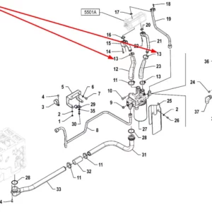 Oryginalna opaska ślimakowa o numerze katalogowym P5S54101114, stosowana w ciągnikach rolniczych marki Arbos.