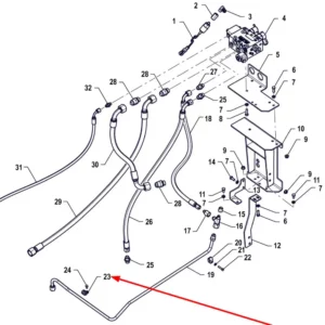 Oryginalna obejma przewodu D12 o numerze katalogowym P5S81201114, stosowana w ciągnikach rolniczych marki Arbos schemat.