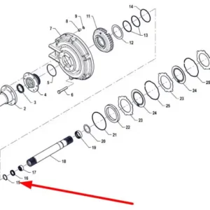 Oryginalny pierścień segera o numerze katalogowym PIS06020010, stosowany w ciągnikach rolniczych marki Arbos.