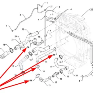 Oryginalna opaska ślimakowa 40-60mm o numerze katalogowym PIS19010005, stosowana w ciągnikach rolniczych marki Arbos.