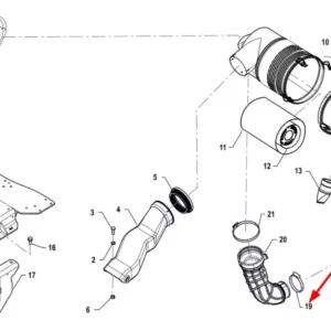 Oryginalna opaska ślimakowa 50-70mm o numerze katalogowym PIS19010006, stosowana w ciągnikach rolniczych marki Arbos.