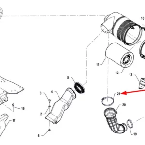 Oryginalna opaska ślimakowa 80-100mm o numerze katalogowym PIS19010008, stosowana w ciągnikach rolniczych marki Arbos.