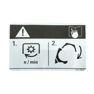 Oryginalna naklejka informacyjna na osłony o numerze katalogowym 515395.0