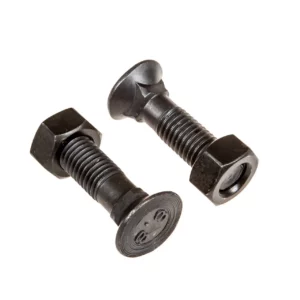 Oryginalna śruba płużna z nakrętka o wymiarach M12 x 45 mm i twardości 10.9 stosowana w maszynach rolniczych marki Gregoire Besson