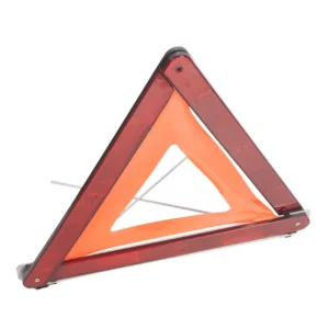 Trójkąt ostrzegawczy o numerze homologacji E20-27R-030998.