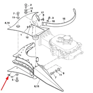Oryginalna płytka metalowa o numerze katalogowym LCA107111, stosowana w przystawkach do kukurydzy marki Kemper schemat