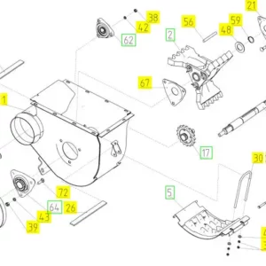 Oryginalna uszczelka młynka niedomłotów o numerze katalogowym 100059203, stosowana w kombajnach zbożowych marki Rostselmash schemat.