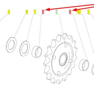 Oryginalna tuleja metalowa o numerze katalogowym 100099944, stosowana w kombajnach zbożowych marki Rostselmash schemat.