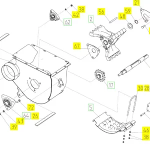 Oryginalny sworzeń 12 x 50 o numerze katalogowym 100150798, stosowany w kombajnach zbożowych marki Rostselmash schemat.