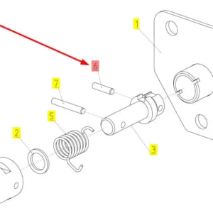 Oryginalny kołek o wymiarze 4 x 16 mm i numerze katalogowym  100191373, stosowane w hederach kombajnów zbożowych marki Rostselmash. Schemat