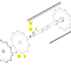 Oryginalny dysk bębna młócąceo o numerze katalogowym 101380842, stosowany w kombajnach zbożowych marki Rostselmash schemat.