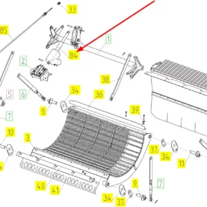 Oryginalny silnik sterowania klepiskiem o numerze katalogowym 101421329, stosowany w kombajnach zbożowych marki Rostselmash schemat.