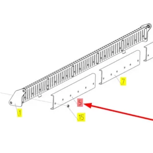 Oryginalne mocowanie listwy noży o numerze katalogowym 101456283, stosowane w kombajnach zbożowych marki Rostselmash schemat.