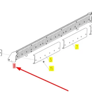Oryginalna listwa noży siekacza słomy o numerze katalogowym 101461608, stosowana w kombajnach zbożowych marki Rostselmash schemat.