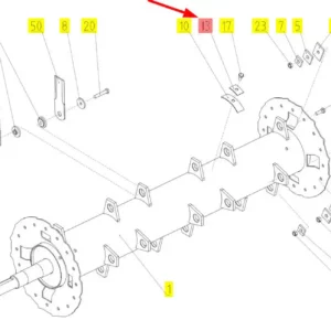 Oryginalna podkładka dociążeniowa o numerze katalogowym 101850583, stosowana w kombajnach zbożowych marki Rostselmash schemat