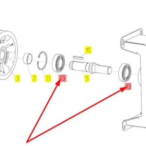 Oryginalne łożysko kulkowe 6208 2RS o numerze katalogowym 102061461, stosowane w kombajnach zbożowych marki Rostselmash schemat.