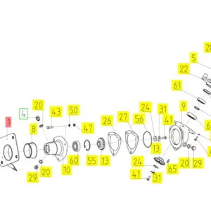 Oryginalne łożysko o numerze katalogowym 102062683, stosowane w kombajnach zbożowych marki Rostselmash schemat.