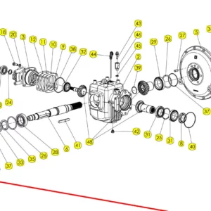 Oryginalne przyłącze hydrauliczne reduktora o numerze katalogowym 102183266, stosowane w kombajnach zbożowych marki Rostselmash schemat.
