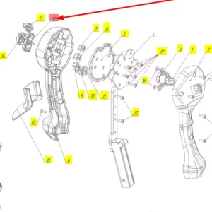 Oryginalny przycisk o numerze katalogowym 102355888, stosowany w kombajnach zbożowych marki Rostselmash schemat.