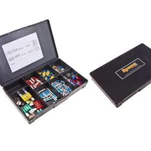 Zestaw zawierający 311 sztuk bezpieczników różnego typu.