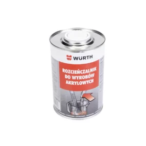 Oryginalny rozcieńczalnik do wyrobów akrylowych marki Wurth o numerze katalogowym 0823410001 i opakowaniu o pojemności 1 litra.